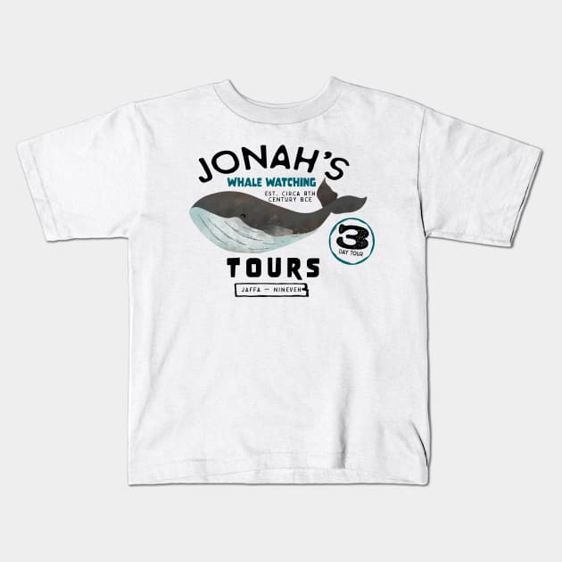 Jonah's Whale Watching Tours Kids T-Shirt by MSBoydston